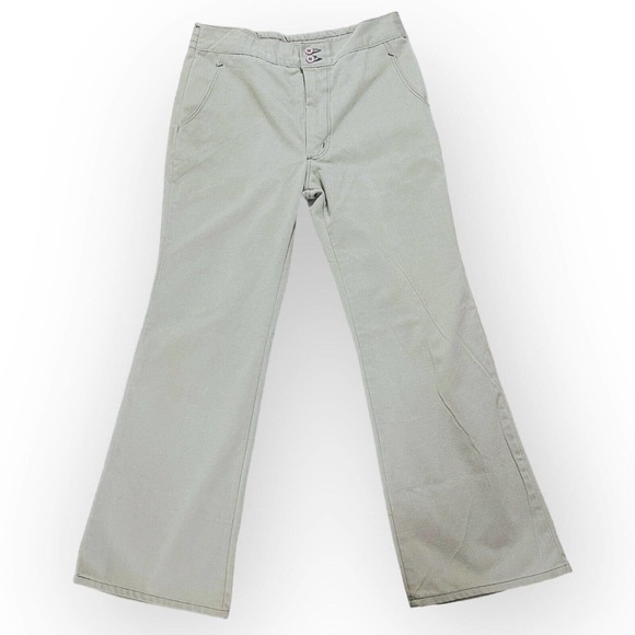 70s Wrangler Wrapid Transit Corduroy Bell Bottom Pants Flare 32 x 30 Grey Blue - Picture 4 of 8